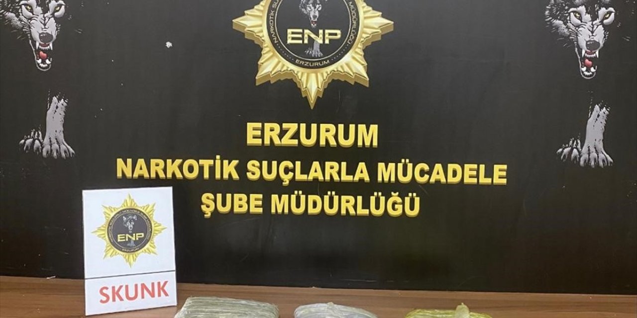 Erzurum'da valizinde uyuşturucu bulunan zanlı tutuklandı