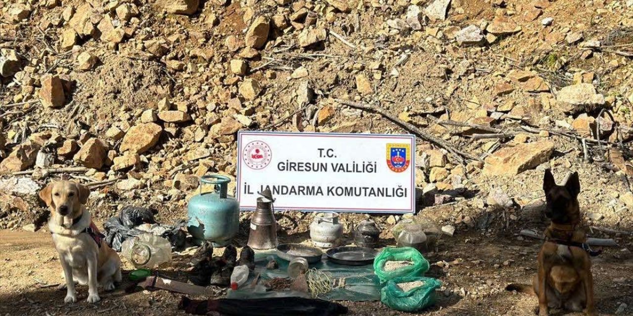 Giresun'da bölücü terör örgütünce 2014-2016 arasında kullanılan malzemeler ele geçirildi