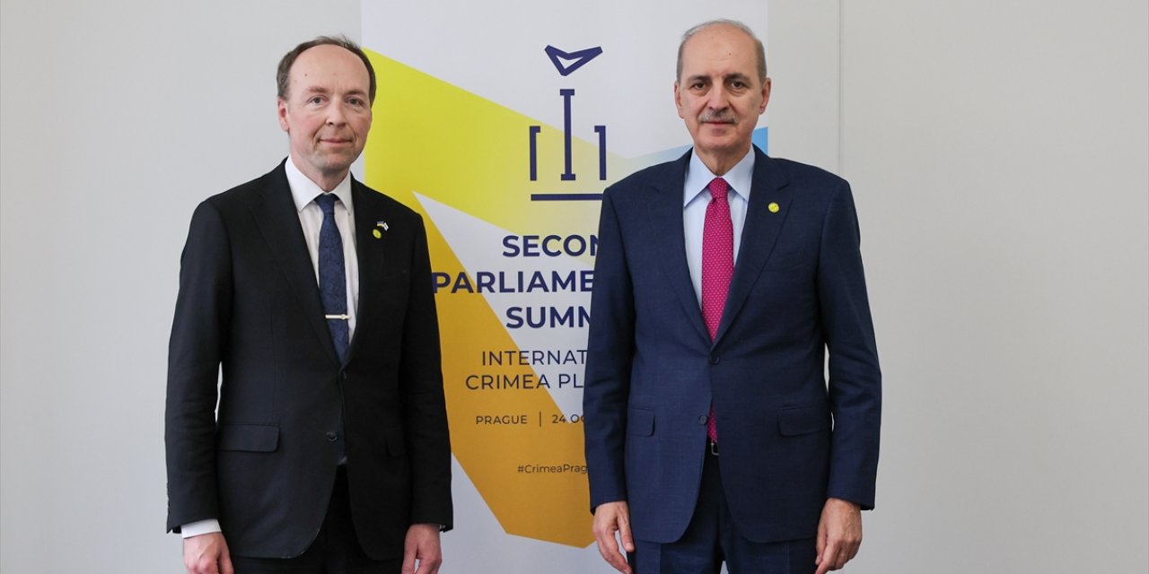 TBMM Başkanı Kurtulmuş, Finlandiya Meclis Başkanı Halla-aho ve Çekya Senato Başkanı Vystrcil ile görüştü