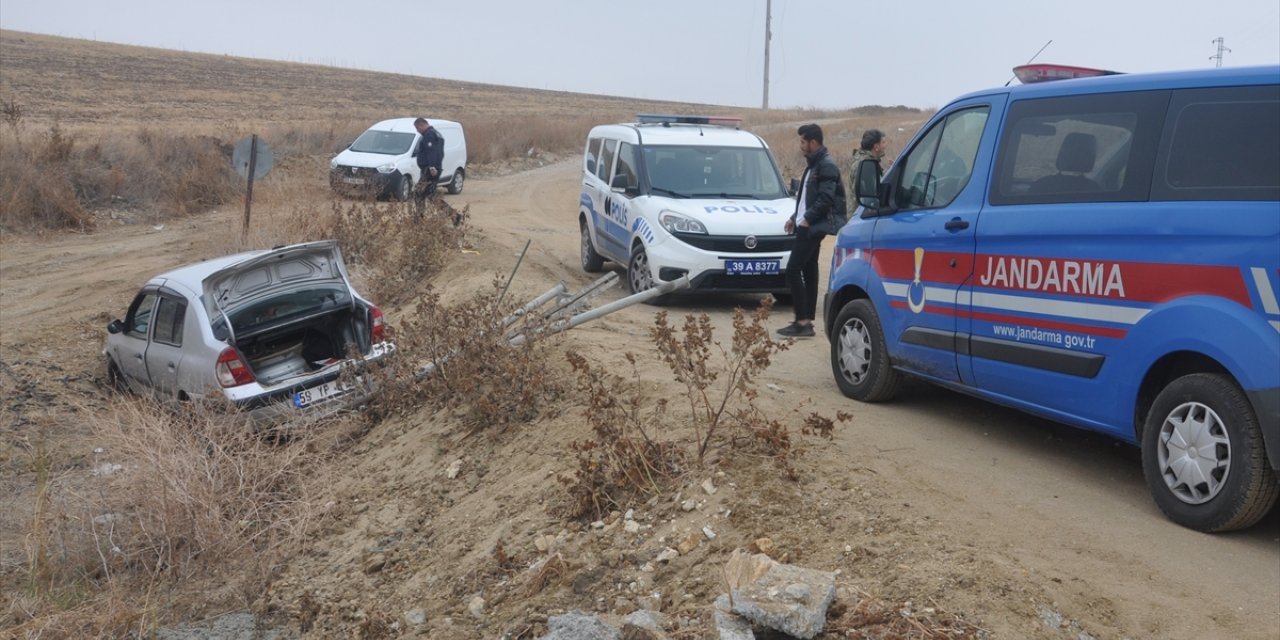 Kırklareli'nde hırsızlık şüphelisi baba ve kızı otomobille kaçarken kaza yapınca yakalandı