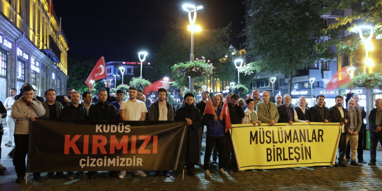 Trabzon'da, İsrail'in Gazze'ye saldırıları protesto edildi