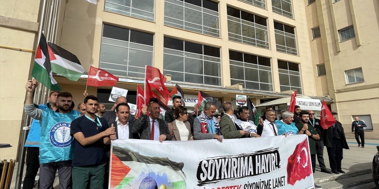 Erzurum, Ardahan ve Kars'ta İsrail'in Gazze'ye yönelik saldırıları protesto edildi