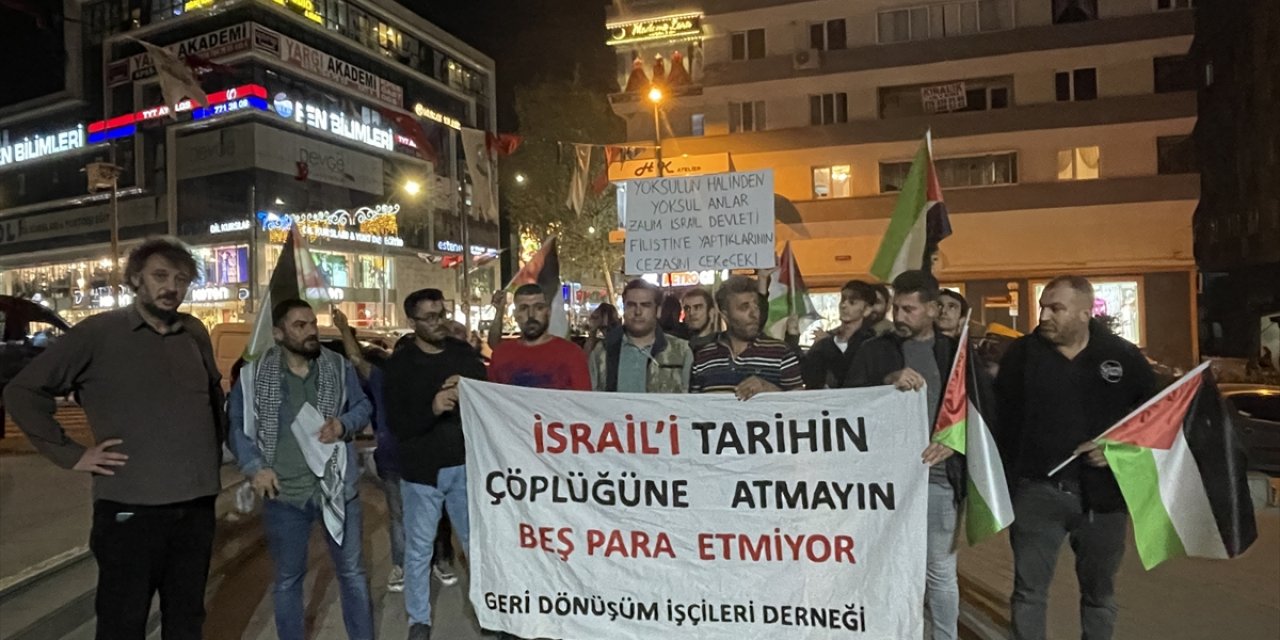 İstanbul'da geri dönüşüm işçilerinden İsrail protestosu