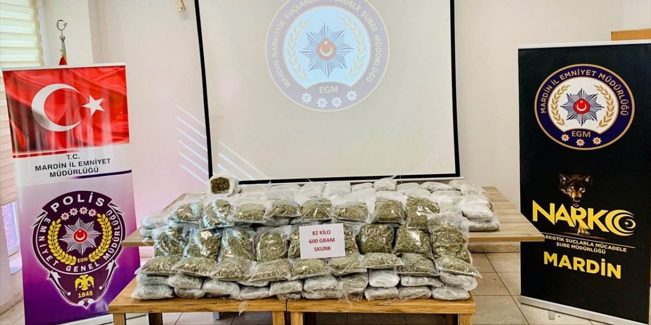 Mardin'de bir araçta 82 kilo 600 gram skunk ele geçirildi