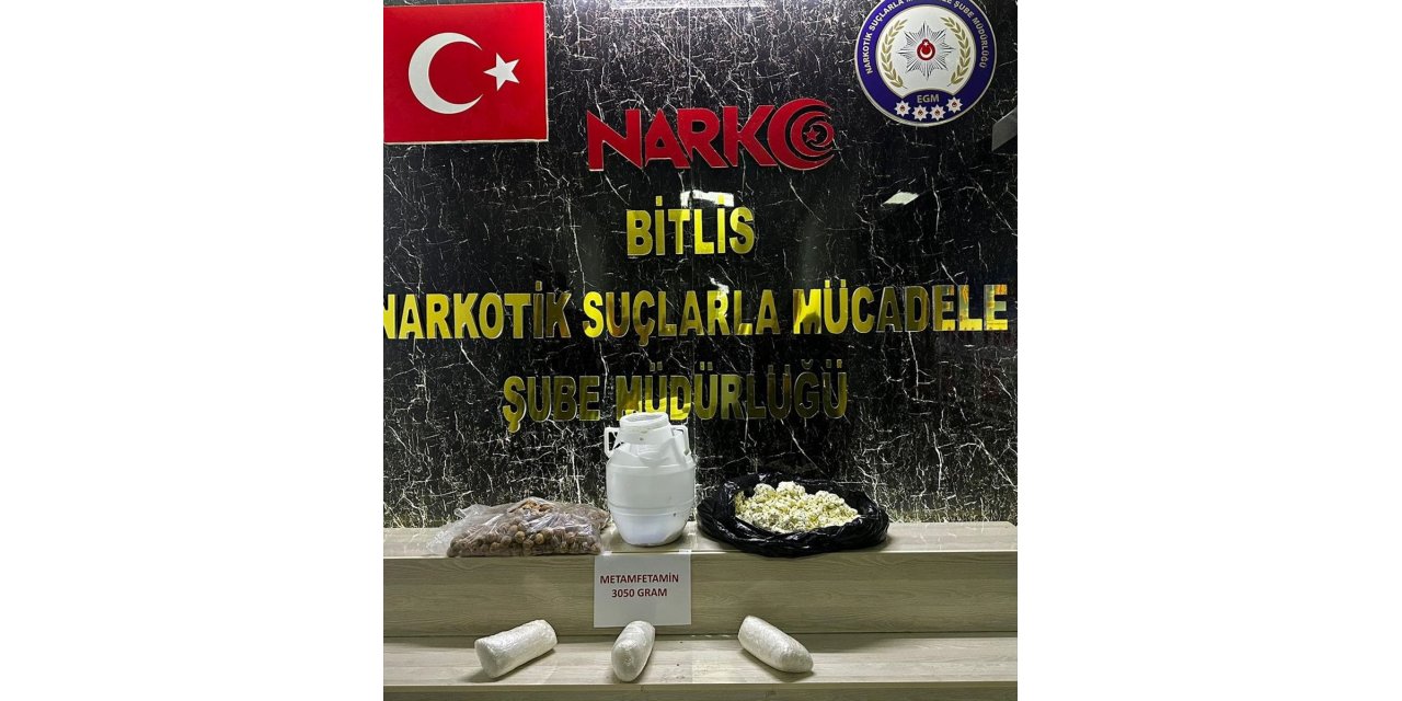 Bitlis'te bir iş yerinde 3 kilo 50 gram sentetik uyuşturucu ele geçirildi