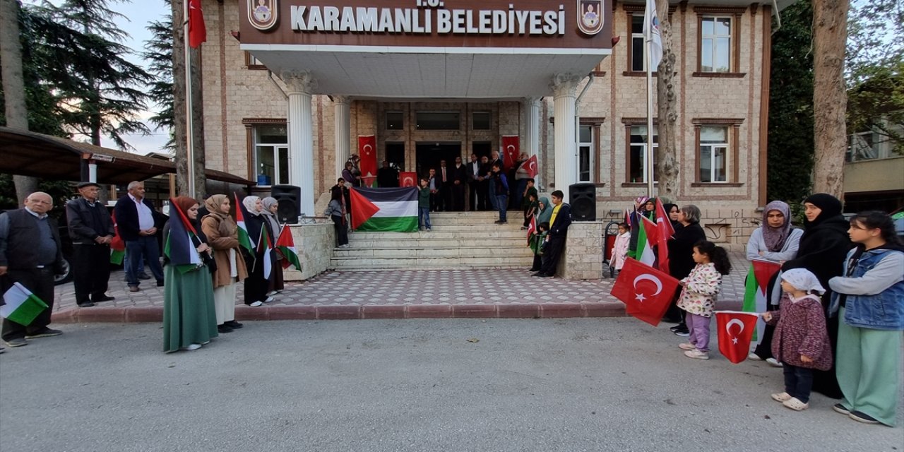 Burdur'da İsrail'in Gazze'ye saldırıları protesto edildi