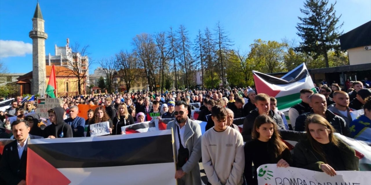 Bosna Hersek'te Filistin'e destek gösterisi yapıldı