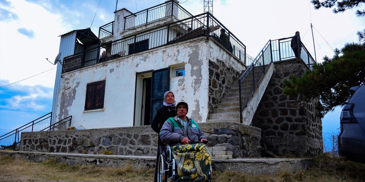 Bedensel engelli ormancı 33 yılını verdiği yangın gözetleme kulesinden emekli oldu