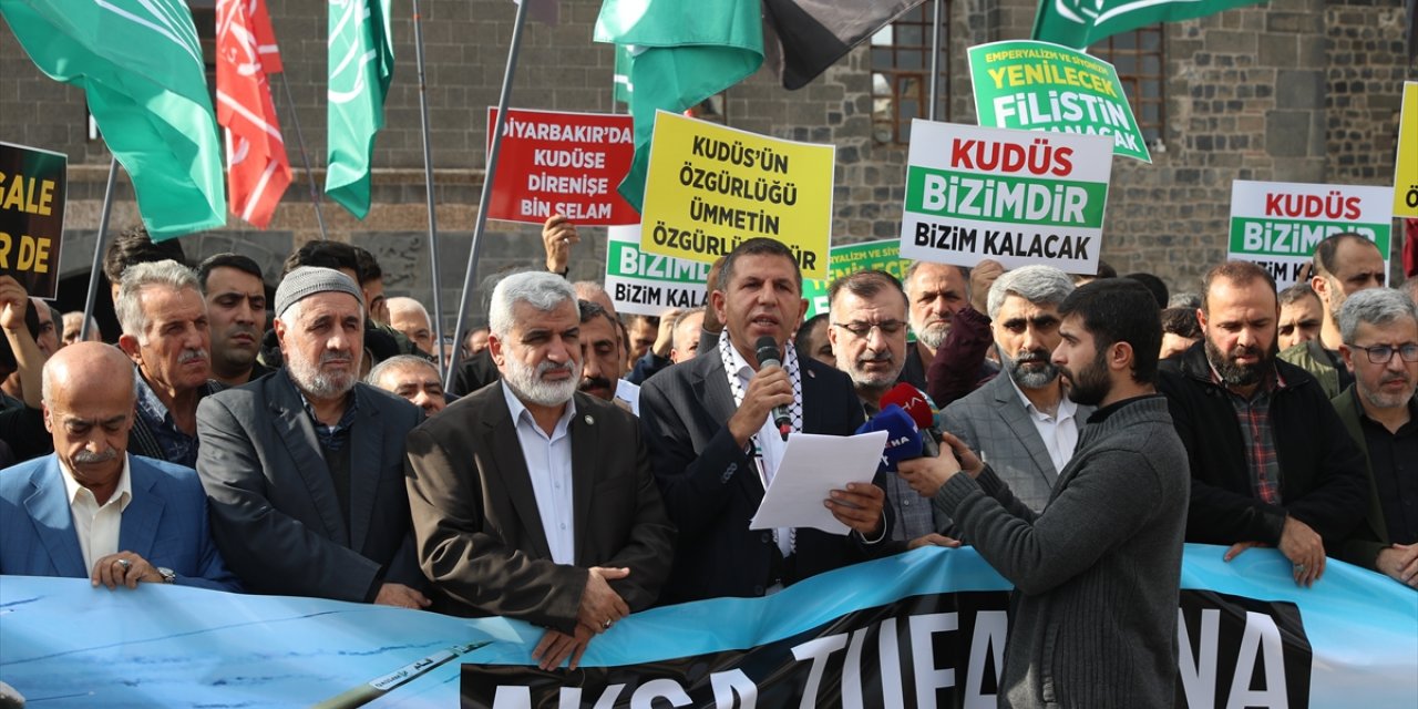 Diyarbakır, Batman, Mardin ve Şırnak'ta İsrail'in Gazze'ye yönelik saldırıları protesto edildi