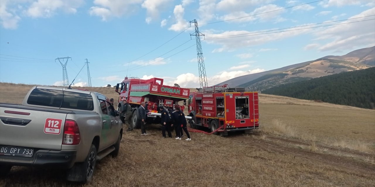 Kars'ta ormanlık alanda çıkan örtü yangını söndürüldü