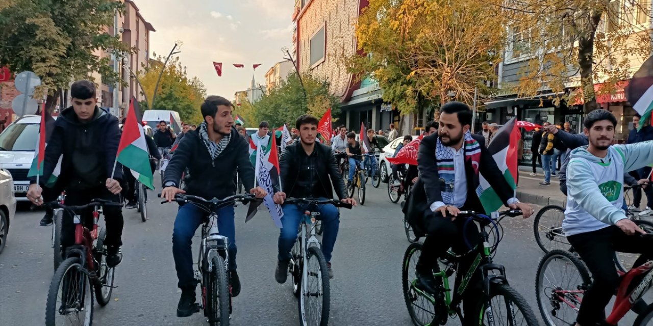 Bingöl'de Gazze’ye destek için pedal çevirdiler