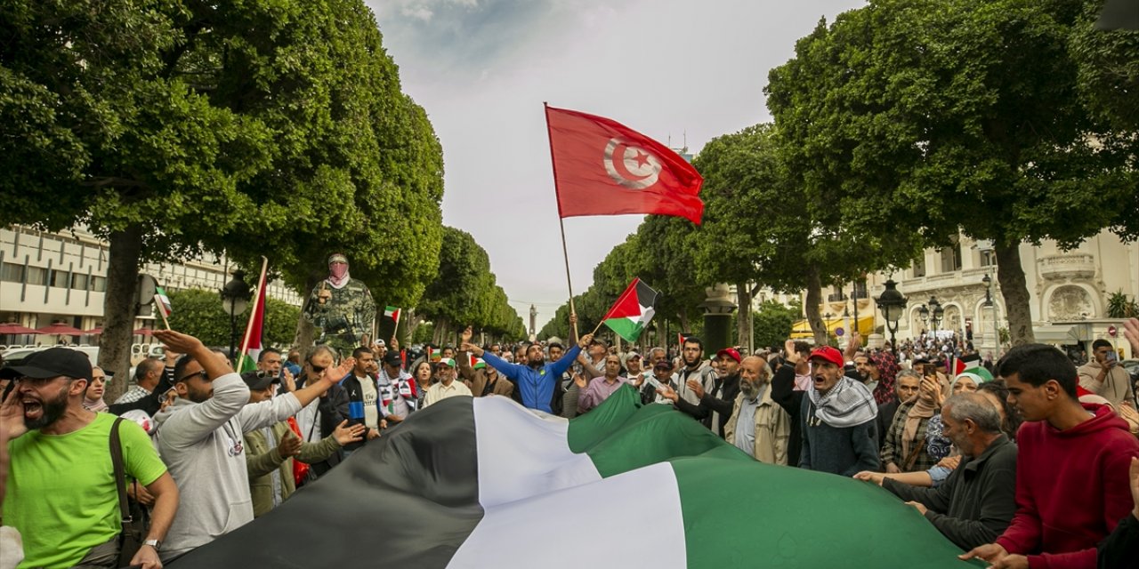 Tunus’ta Filistin’e destek gösterileri düzenlendi