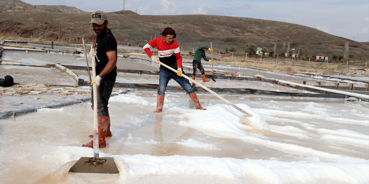 Sivas'ta 200 yıllık tuzladan çıkarılan kaynak tuzu iç ve dış piyasaya gönderiliyor