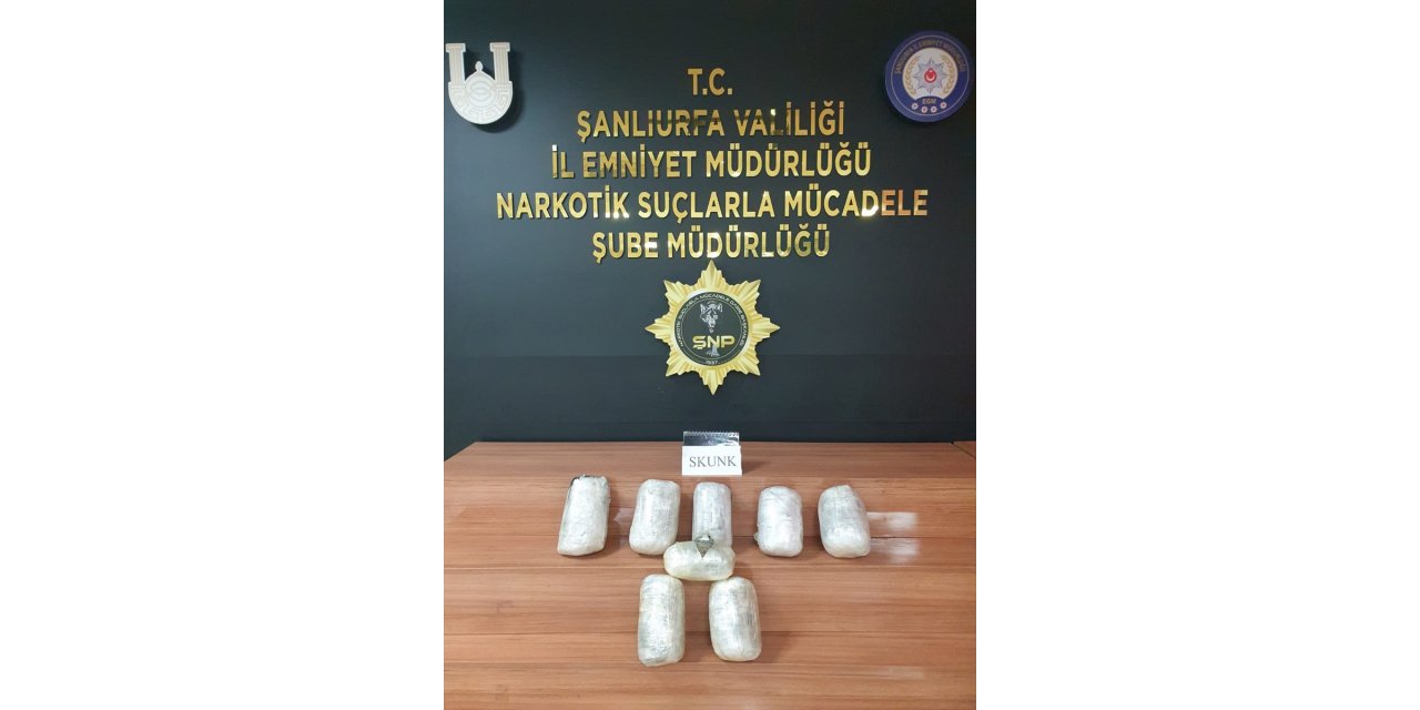 Şanlıurfa'da 9 kilo 350 gram skunk ele geçirildi