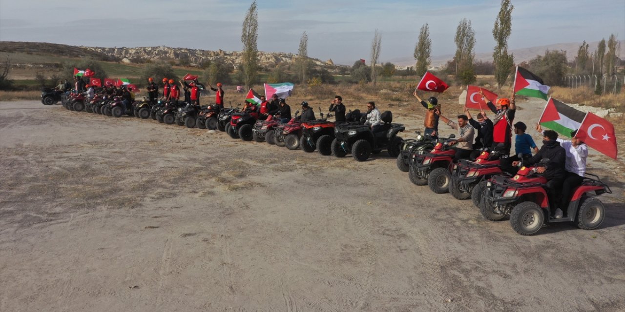 Kapadokya'da arazi araçlarıyla Filistin'e destek turu düzenlendi