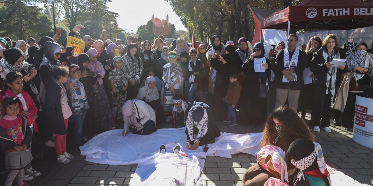 İstanbul'da kadınların Filistin'e destek için başlattığı oturma eylemi 14. gününde