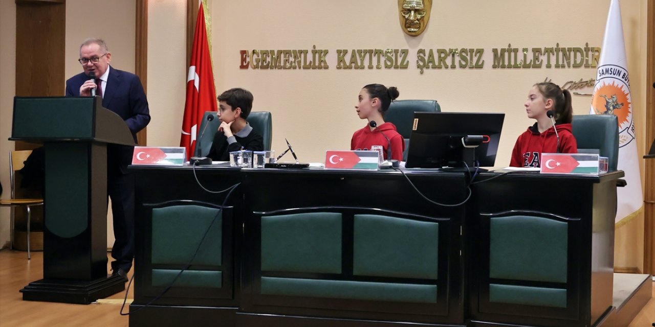 Samsun'da kurulan "Çocuk Meclisi"nden dünya liderlerine Gazze mesajı: