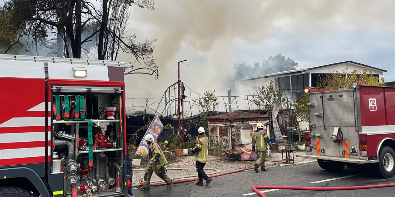 İzmir'de çıkan yangında bir restoran kullanılmaz hale geldi