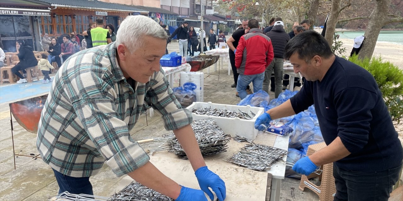 Amasra'daki hamsi şenliğinde yarım ton hamsi dağıtıldı