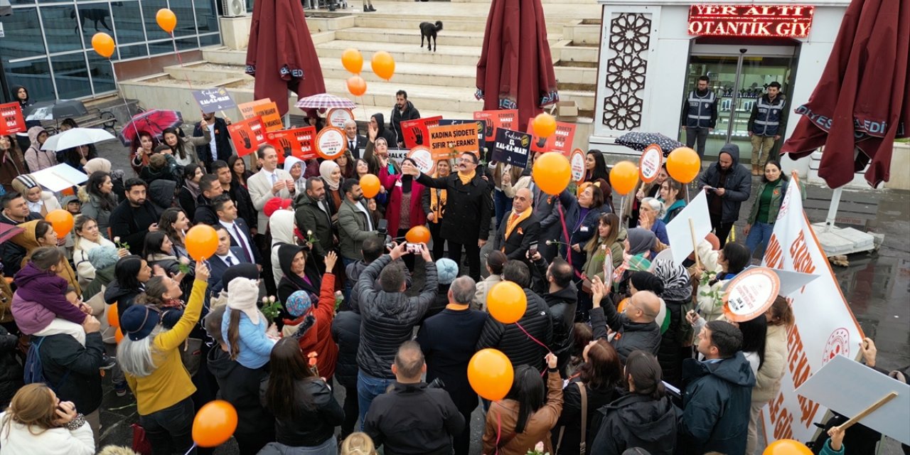 Tunceli'de kadına şiddete karşı yürüyüş ve balon uçurma etkinliği yapıldı