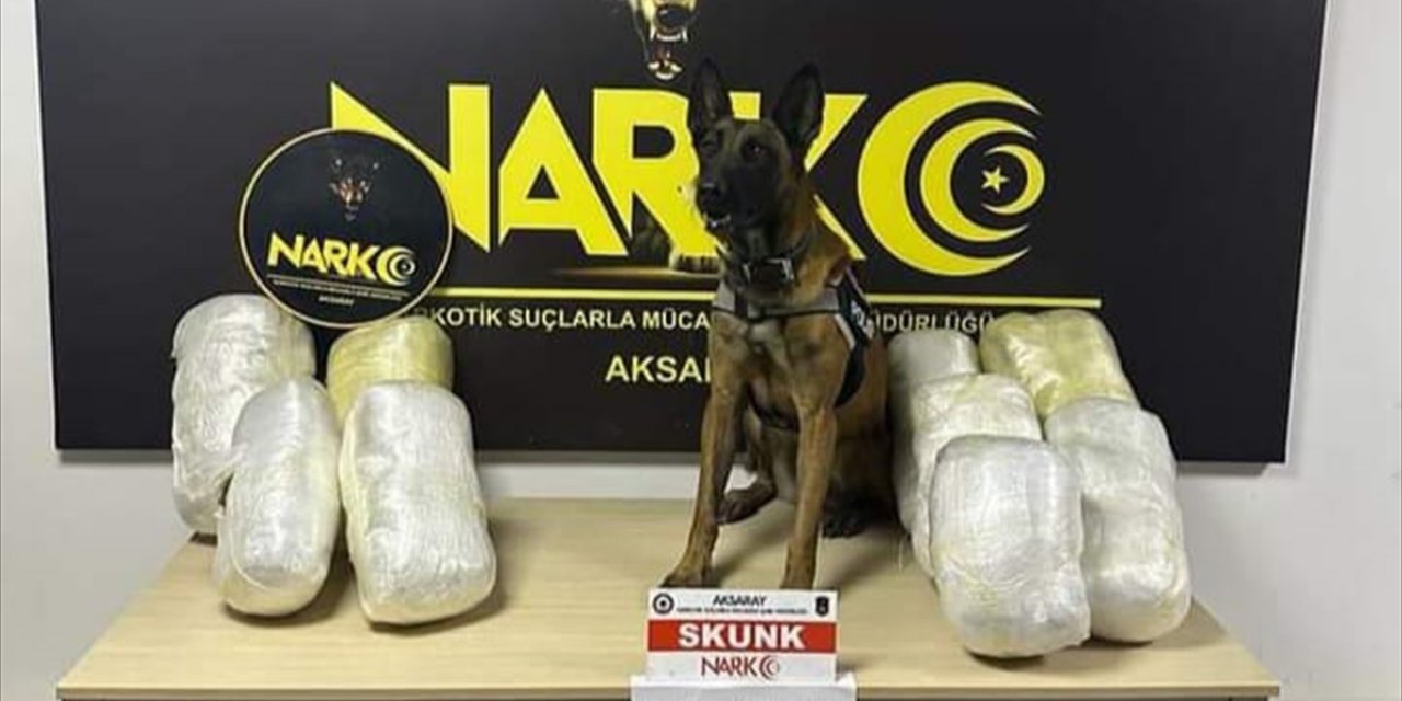 Aksaray'da sebze kasalarına gizlenmiş 22 kilo 850 gram skunk ele geçirildi