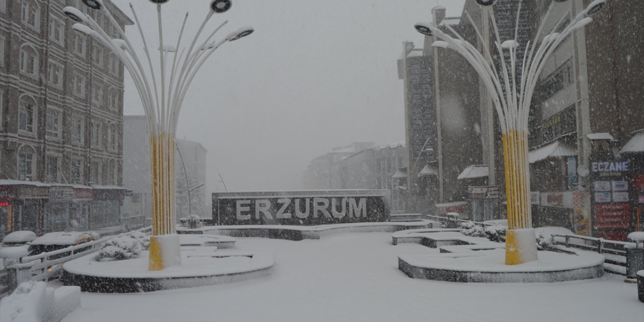 Erzurum ve Ardahan il merkezi ile Kars'ın yüksekleri karla kaplandı