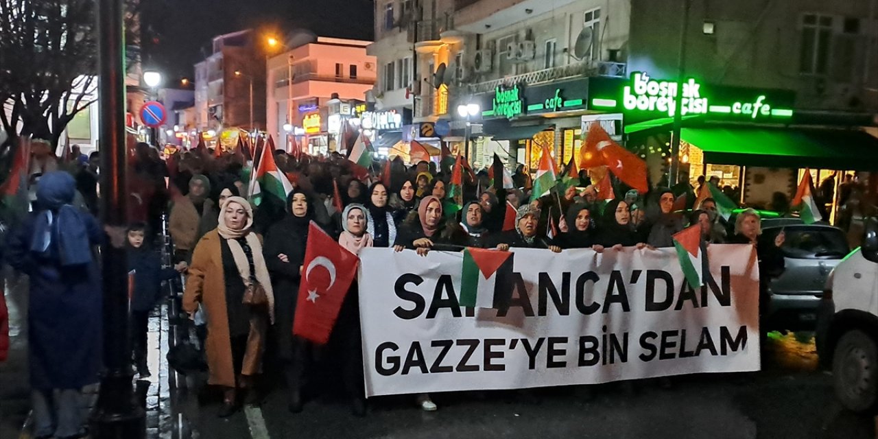 Sakarya'da Filistin'e destek yürüyüşü düzenlendi