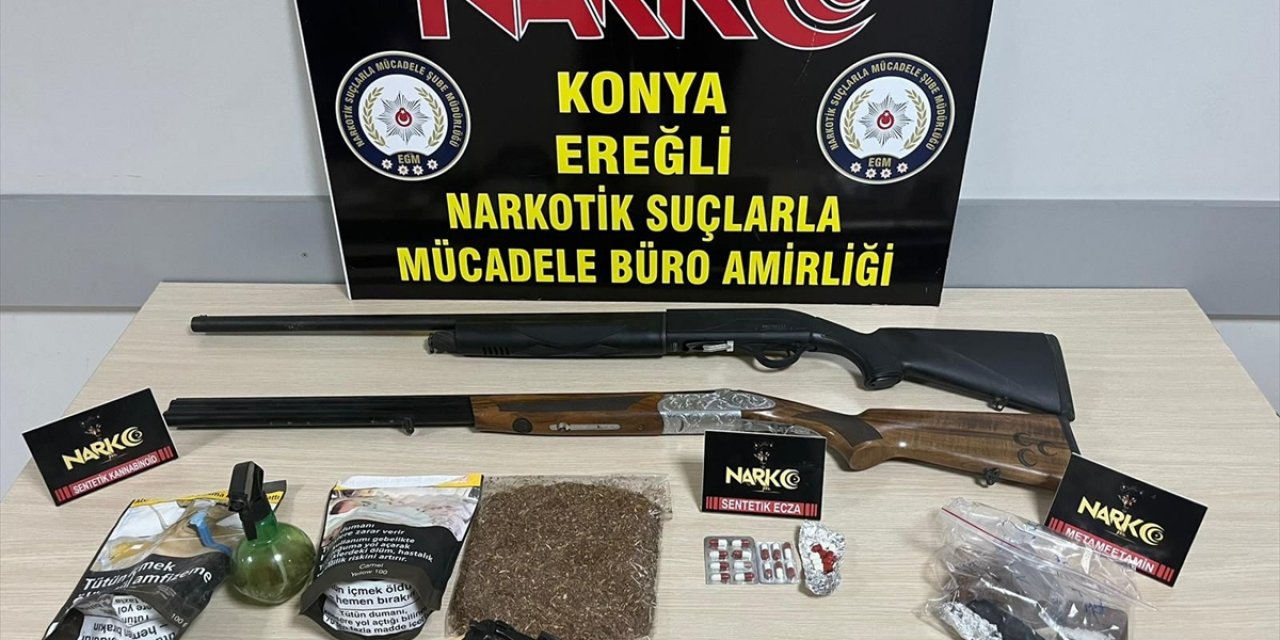 Konya'da uyuşturucu ticareti yaptıkları iddiasıyla 2 zanlı tutuklandı