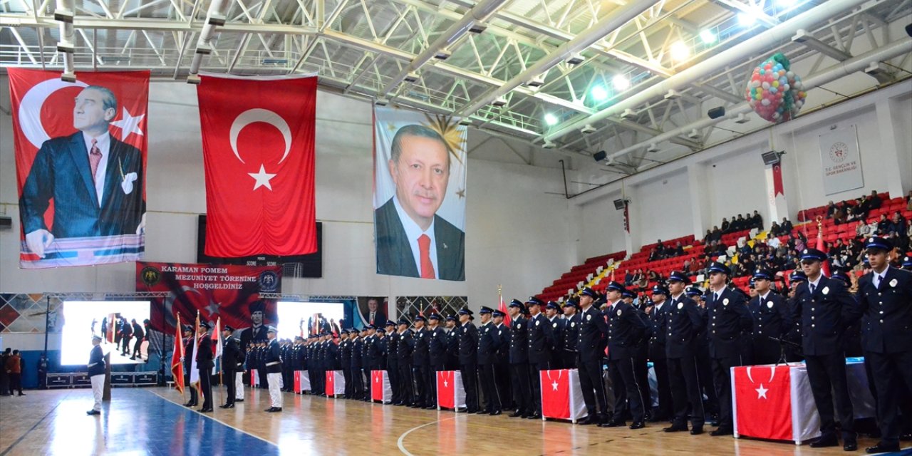 Konya ve Karaman'da eğitimlerini tamamlayan polis adayları için tören düzenlendi