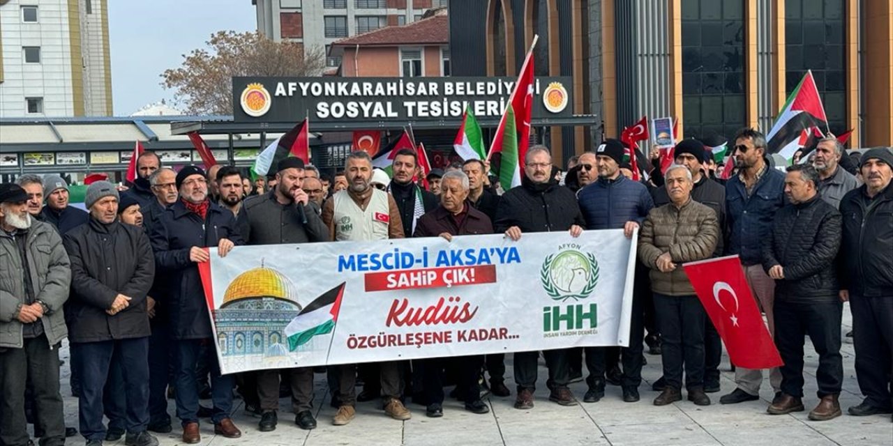 Afyonkarahisar'da İsrail'in Gazze'ye yönelik saldırıları protesto edildi