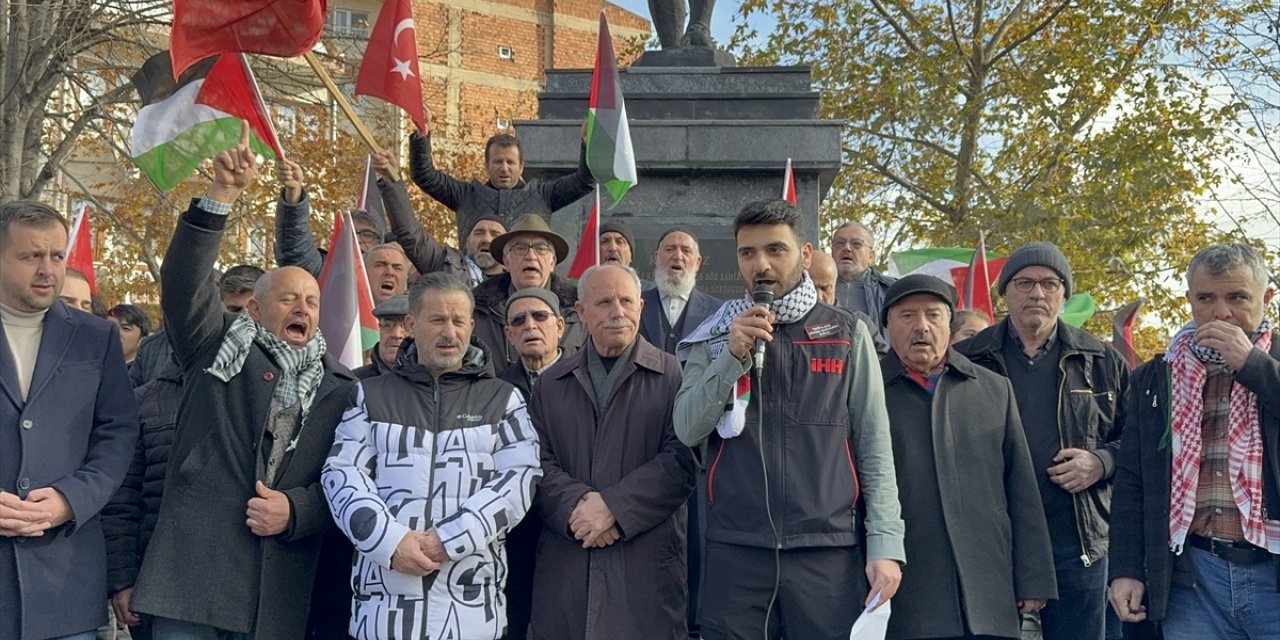 Tekirdağ ve Kırklareli'nde İsrail'in Gazze'ye yönelik saldırıları protesto edildi