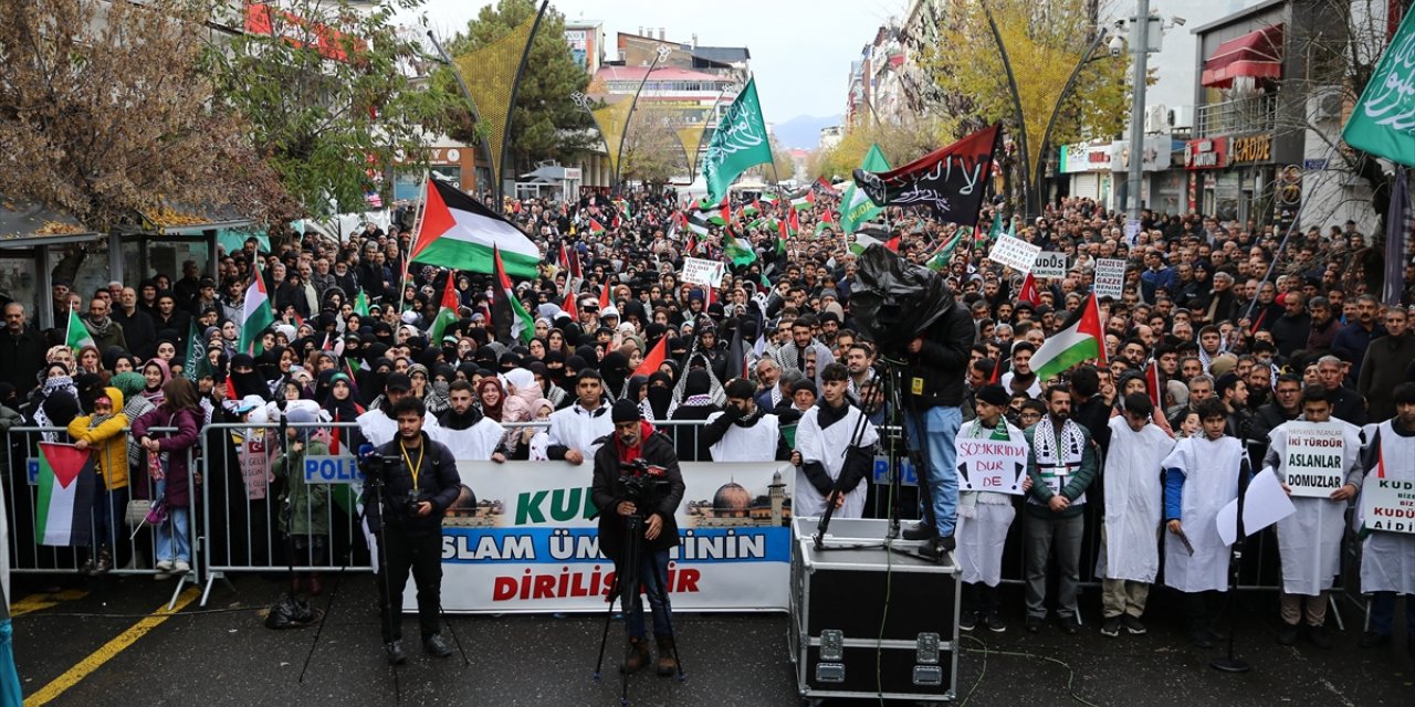 Bingöl'de HÜDA PAR'dan Filistin'e destek mitingi