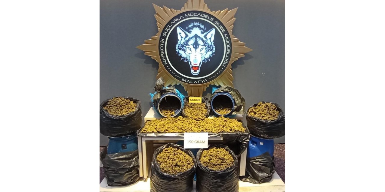 Malatya'da 54 kilo 150 gram skunk ele geçirildi