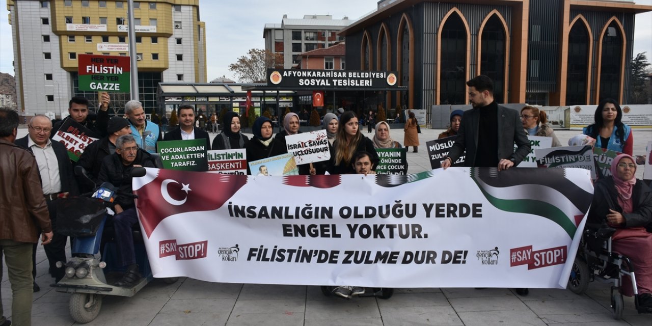 Afyonkarahisar'da İsrail'in Gazze'ye yönelik saldırıları protesto edildi