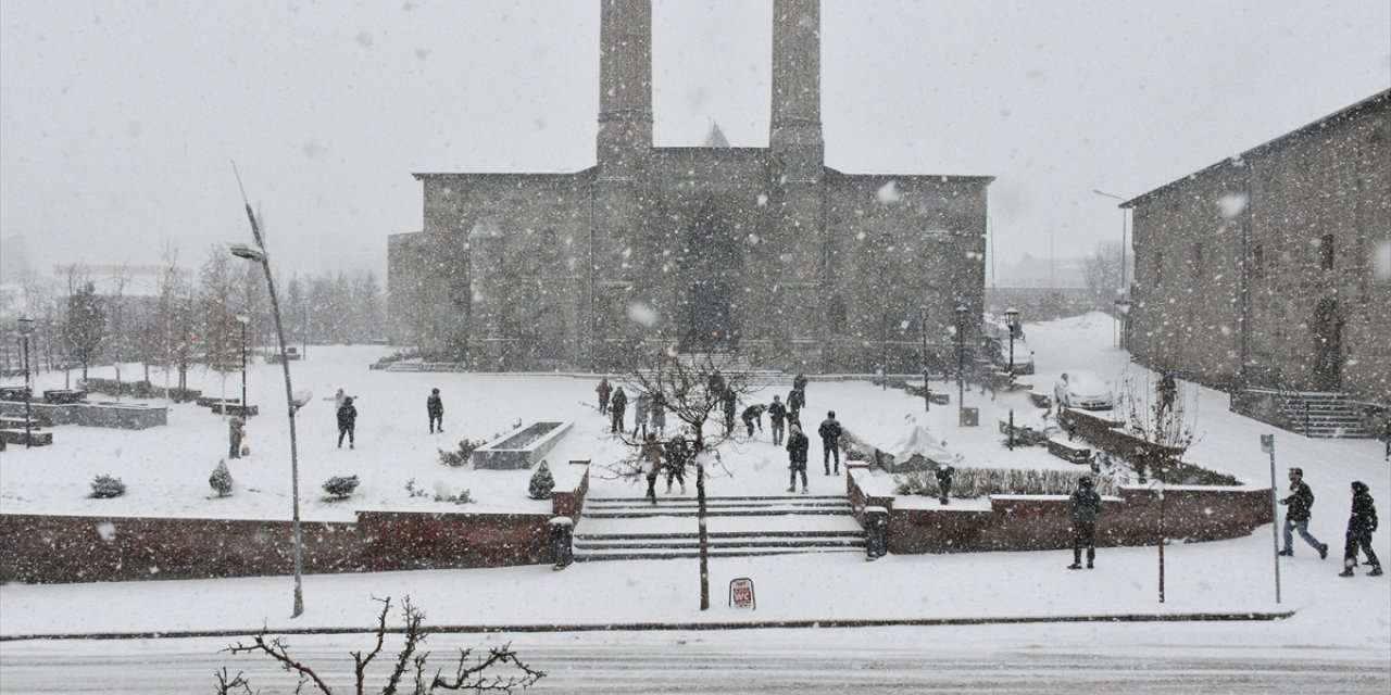 Erzurum ve Kars'ta kar etkili oluyor