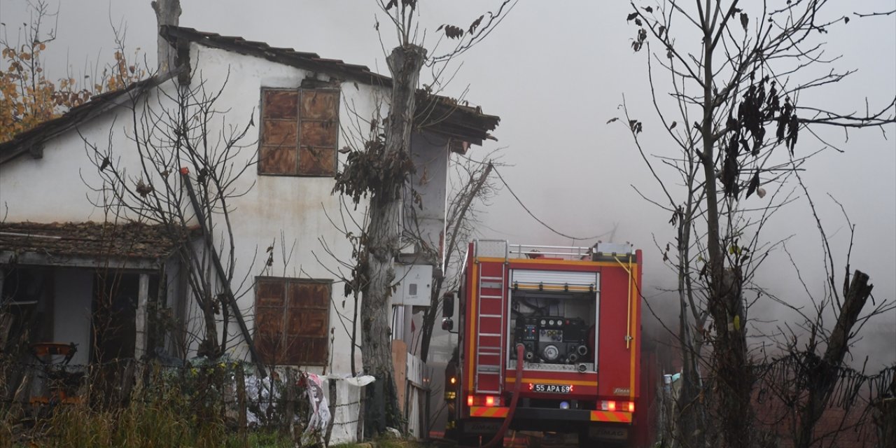 Samsun'da ahırda çıkan yangında 7 büyükbaş hayvan telef oldu