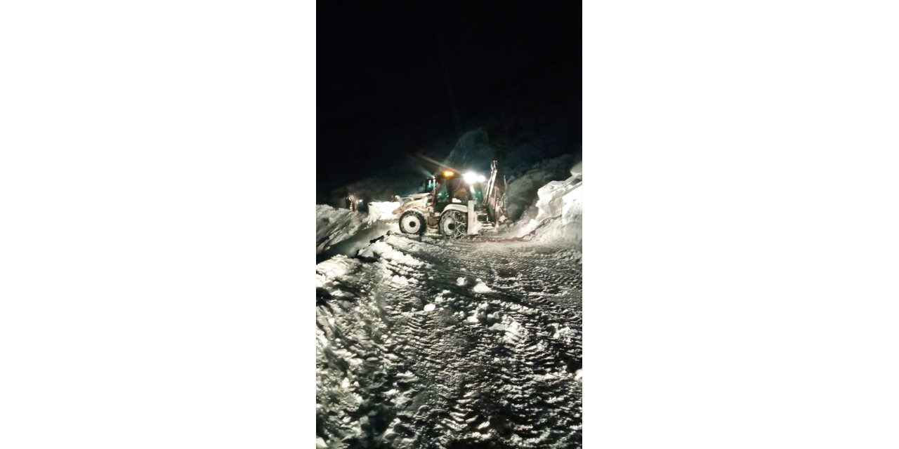 Van'da yol açma çalışması yapan iş makinesinin üzerine çığ düştü