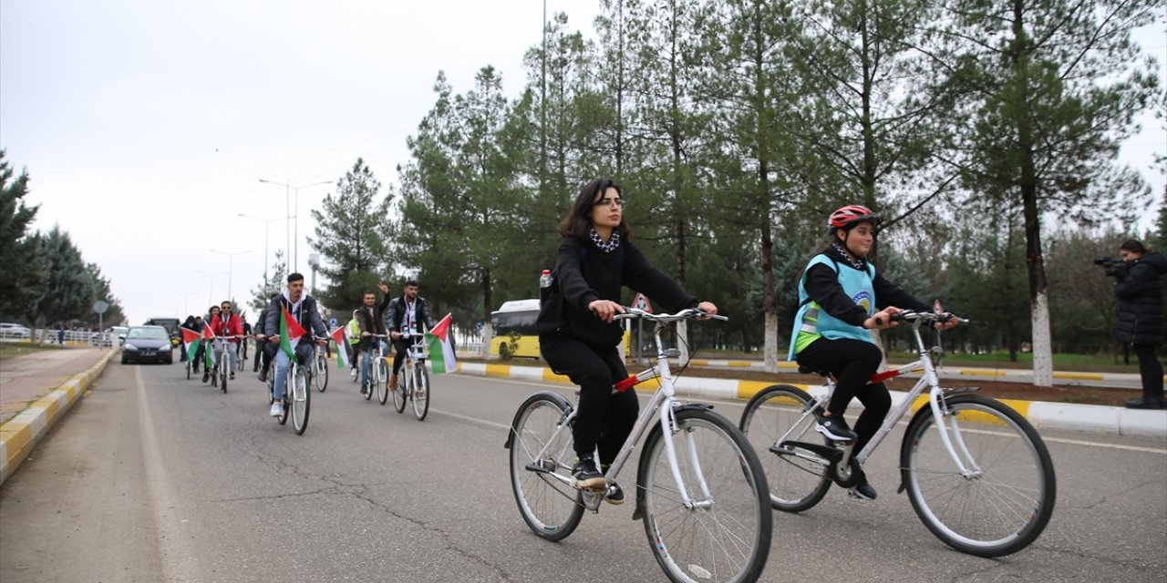 Diyarbakır'da Gazze'ye destek için pedal çevirdiler