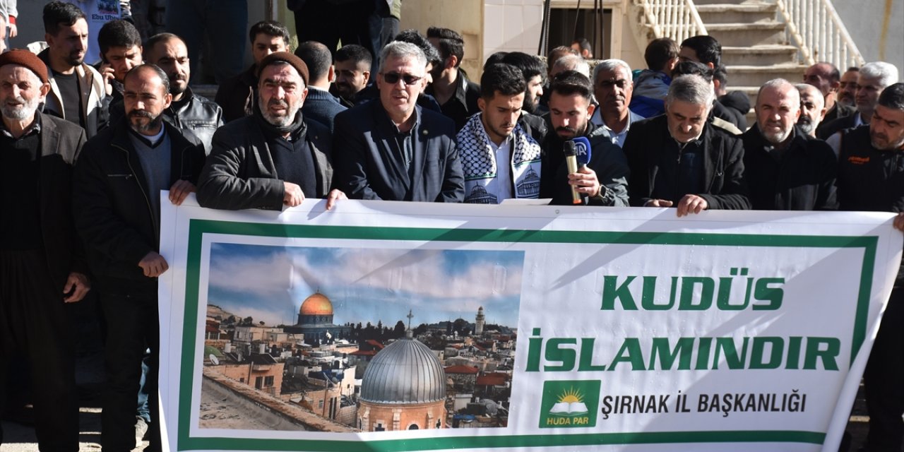 Şırnak'ta İsrail'in Gazze'ye yönelik saldırılarına tepki gösterildi