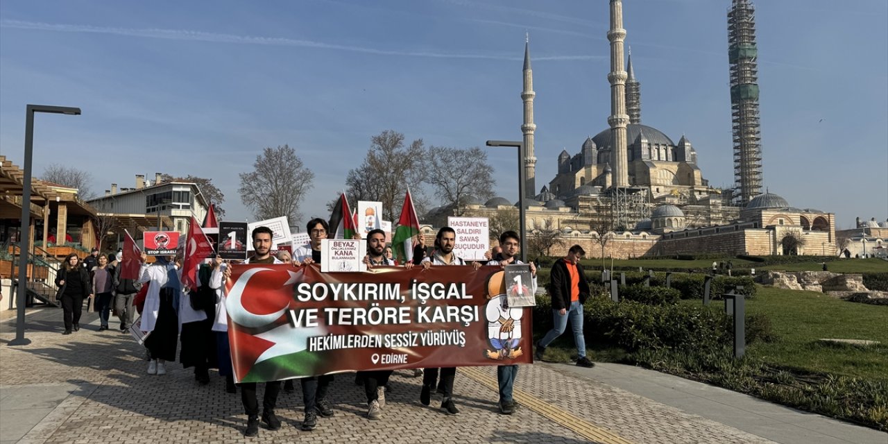 Edirne'de, terör ve Filistin'deki saldırılara tepki