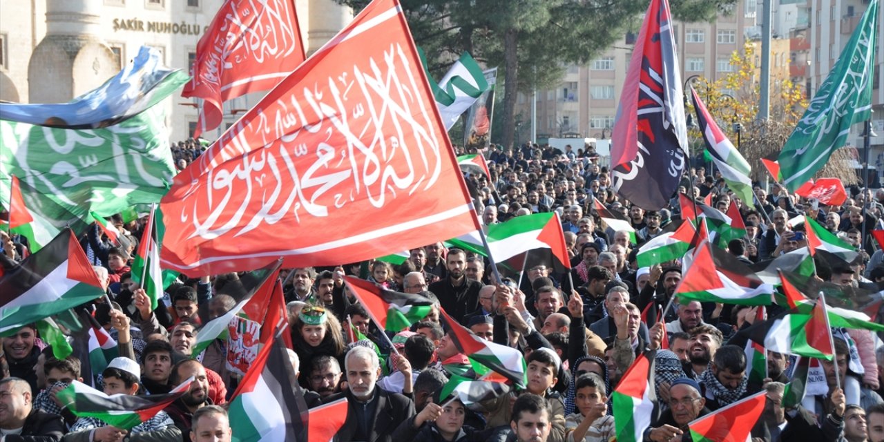 Mardin'de Gazze'ye destek mitingi düzenlendi