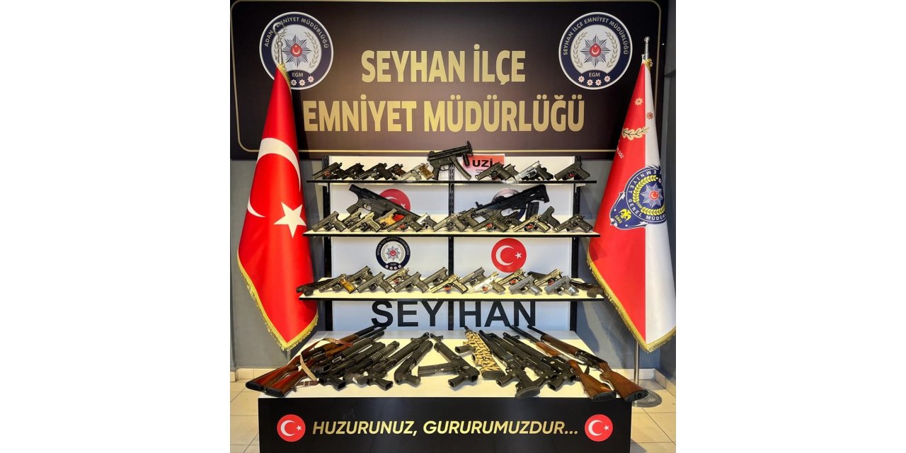 Adana'da polisin uygulamalarında ruhsatsız 60 silah ele geçirildi