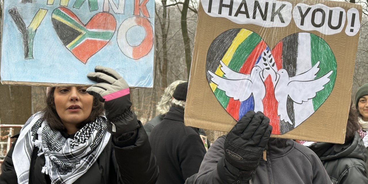 Berlin’de Filistin’e destek verenler Güney Afrika’ya teşekkür etti