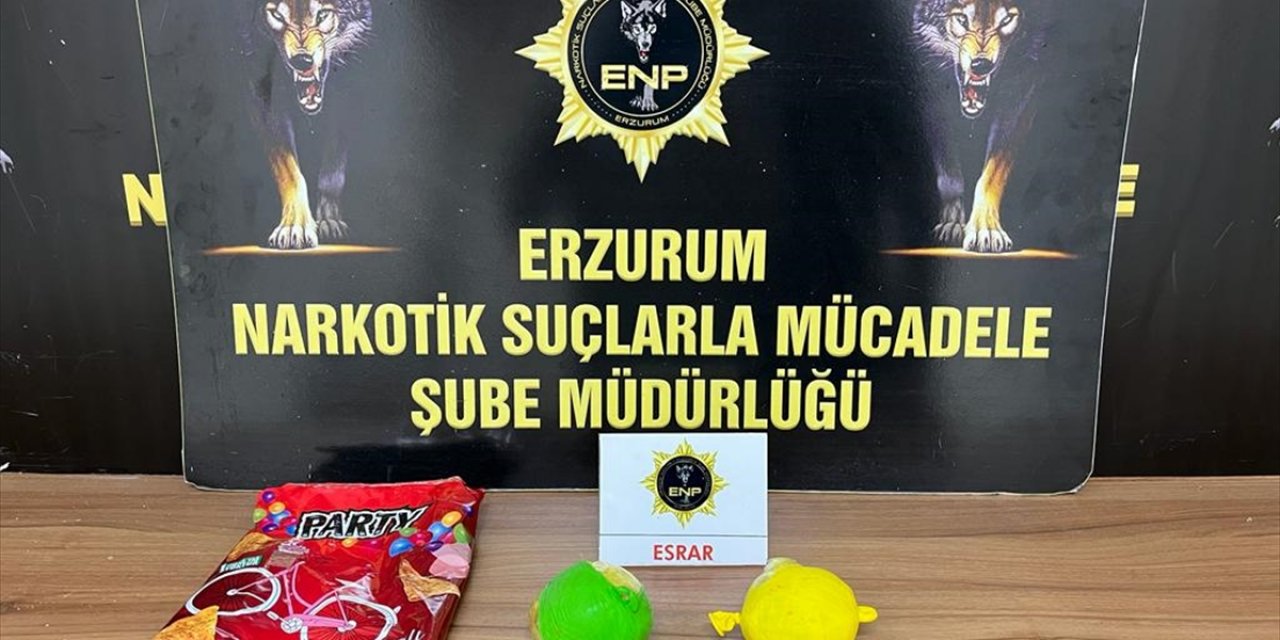 Erzurum'da cips paketinde uyuşturucu gizleyerek yolculuk yapan şüpheli yakalandı