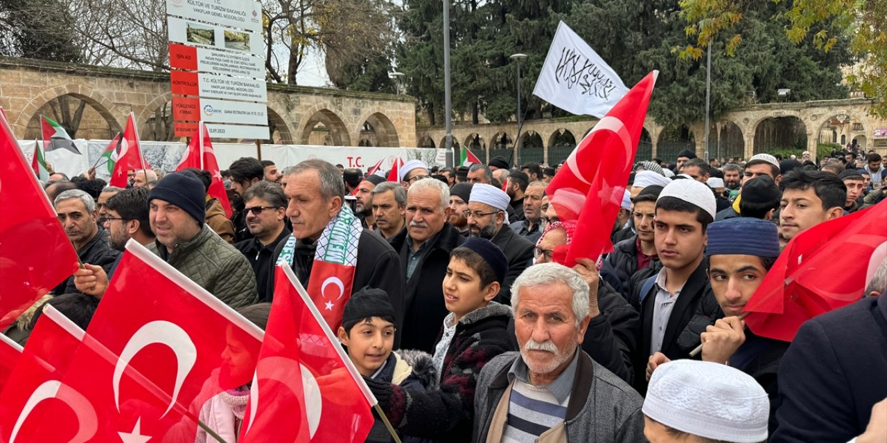 Şanlıurfa'da İsrail'in Gazze saldırıları ile terör örgütü PKK protesto edildi