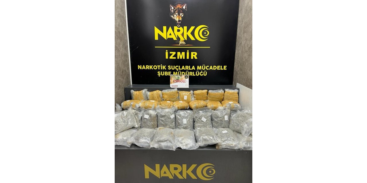 İzmir'de 19 kilo 225 gram uyuşturucuyla yakalanan şüpheli tutuklandı