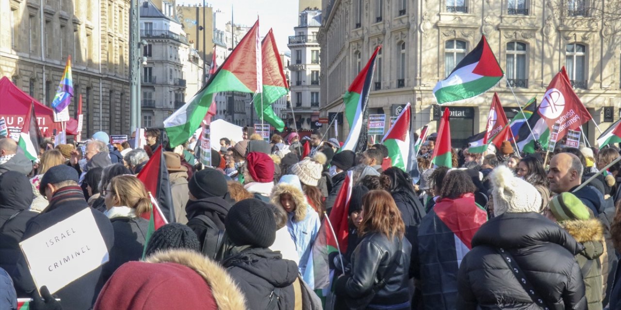 Brüksel'e kadar devam edecek Filistin'e destek yürüyüşü Paris'te başladı