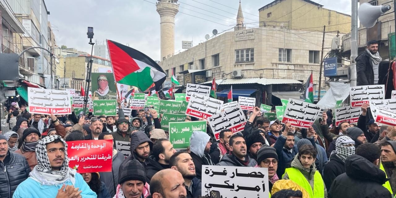 Ürdün'de Gazze üzerindeki ablukanın kaldırılması talebiyle gösteri düzenlendi