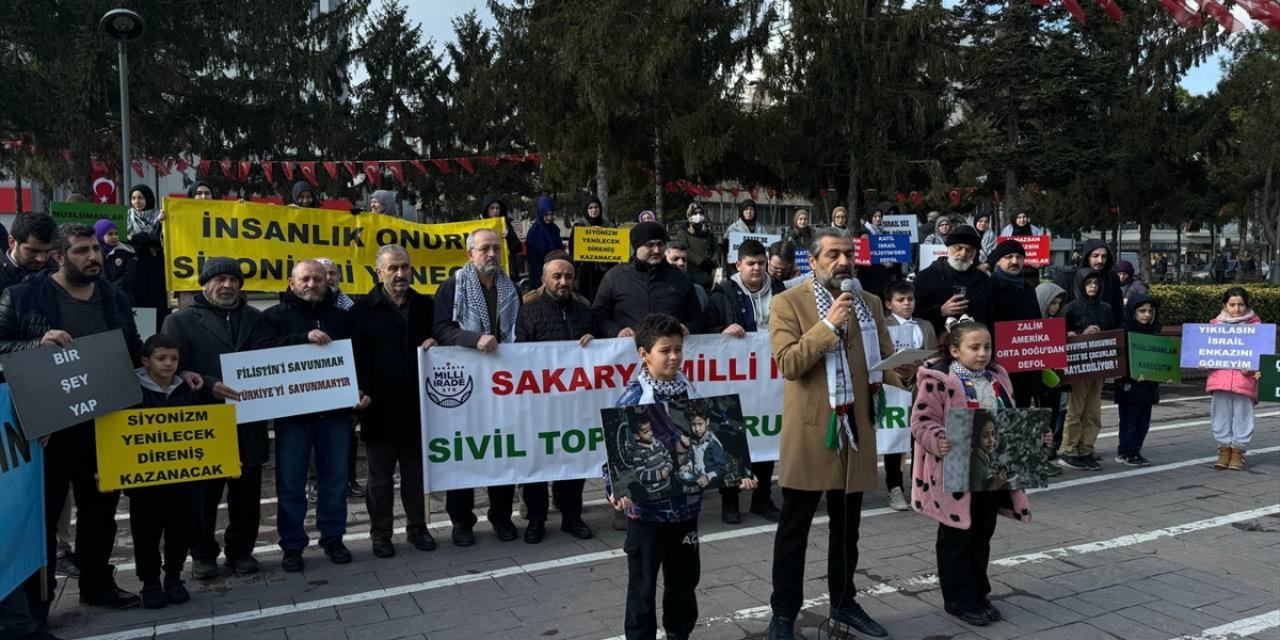 İsrail'in Gazze'ye yönelik saldırıları Sakarya'da protesto edildi