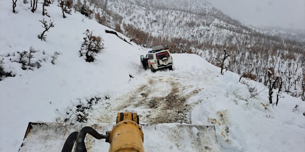 Siirt'te yolu kardan kapanan köylerdeki 2 hasta ekipler tarafından hastaneye ulaştırdı